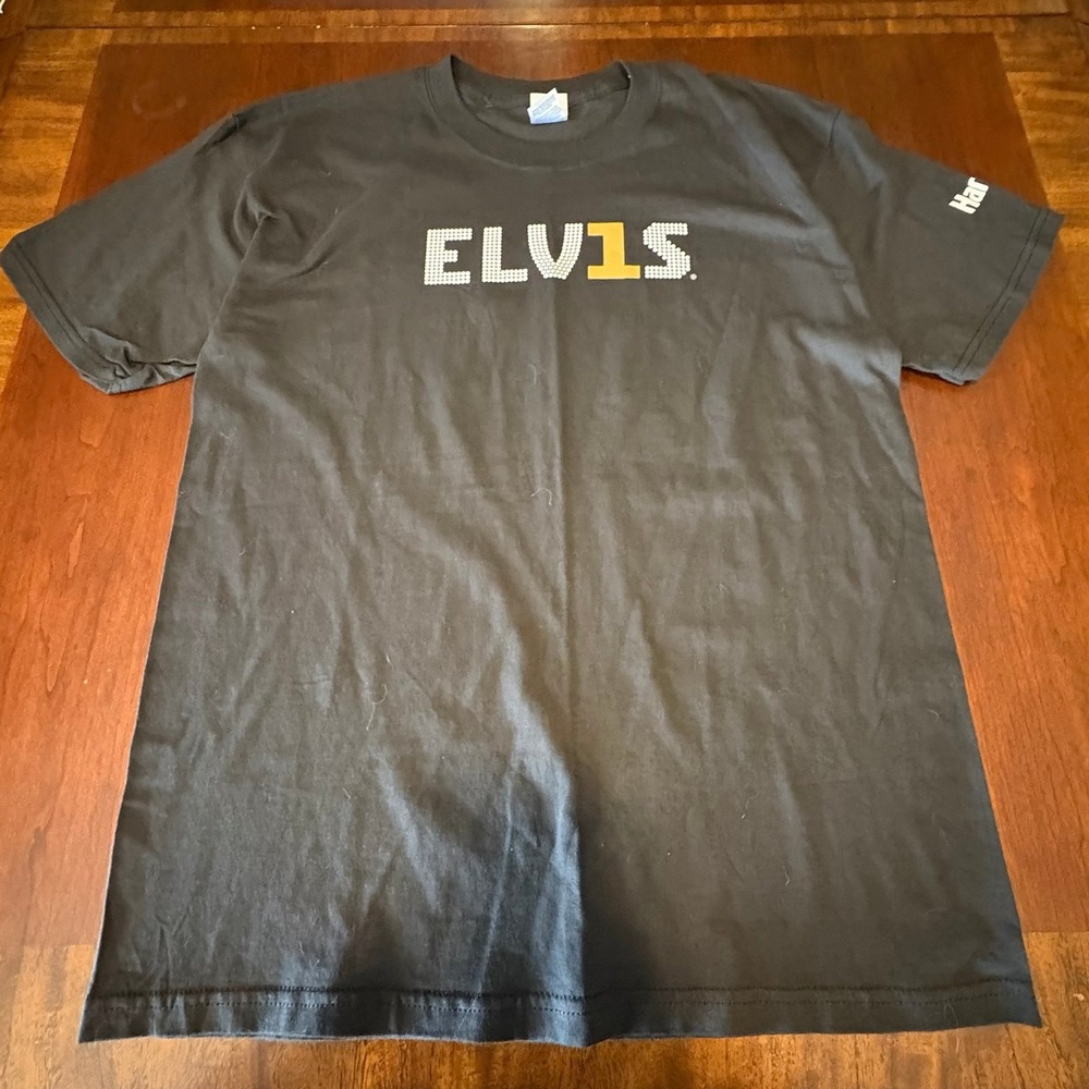 Elvis‎ Graphic Tee Black Portrait Back Print Rock Icon Shirt